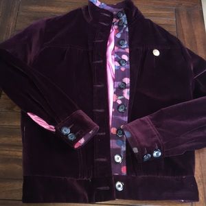 Anthropologie Mon Petit Oiseau Velour Jacket